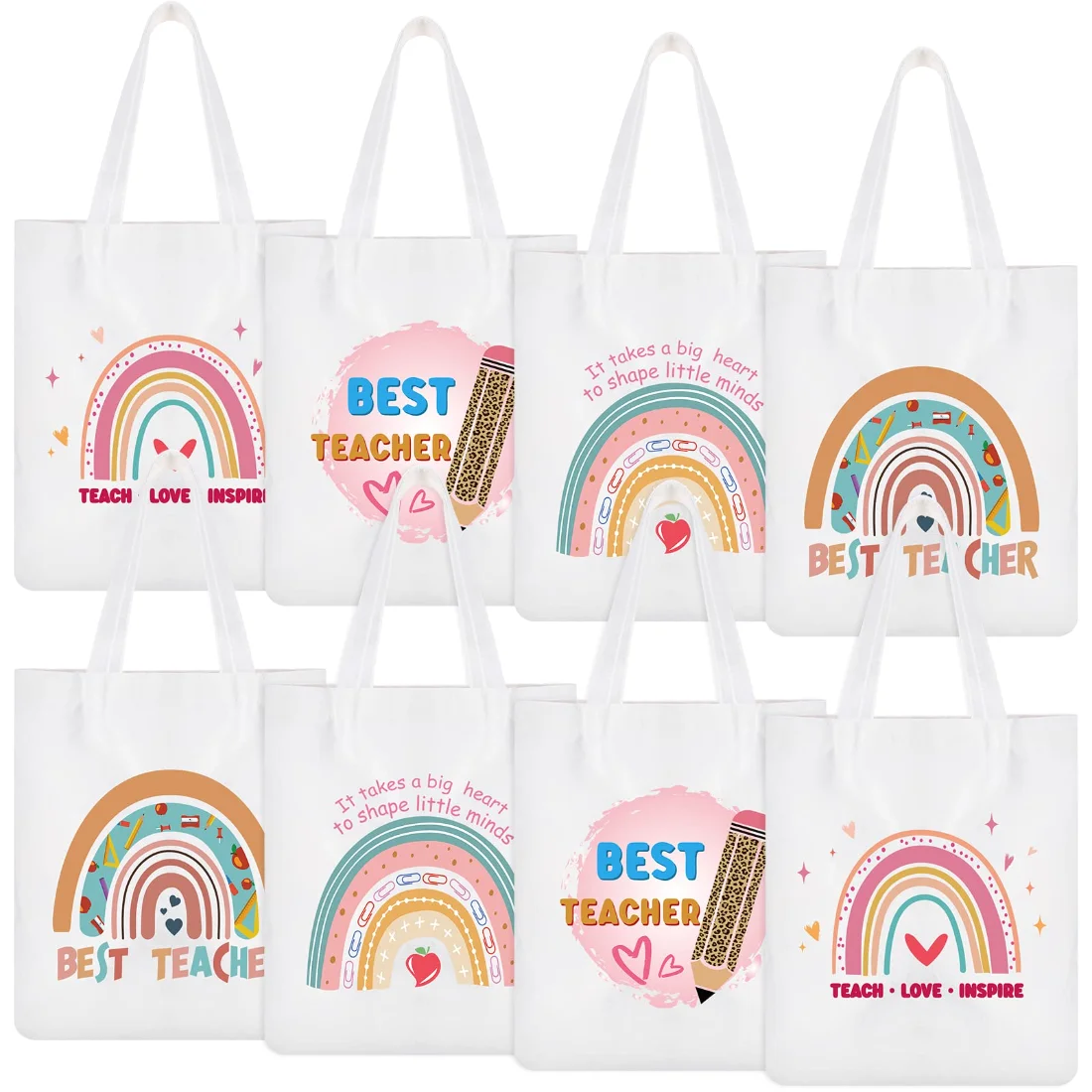 Amylove Teacher Appreciation Gifts Canvas Tote Bags Thank You Teacher