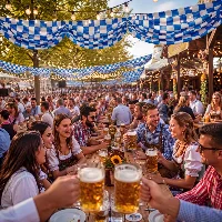Amylove Oktoberfest Decoration Fabric Bunting 8.86 x 2.53 ft Bavarian, frame 2