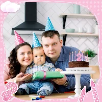 Amylove Pink Number 2 Birthday Candle Set - 3" Number Candle with 6, frame 3