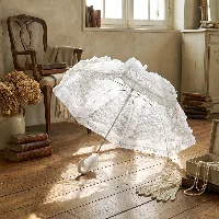 Amylove Lace Parasol Umbrella Set Tea Party Decoration, frame 2