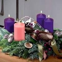 Amylove 3 x 8 Inch Advent Pillar Candles Set Pink Purple Christmas, frame 3