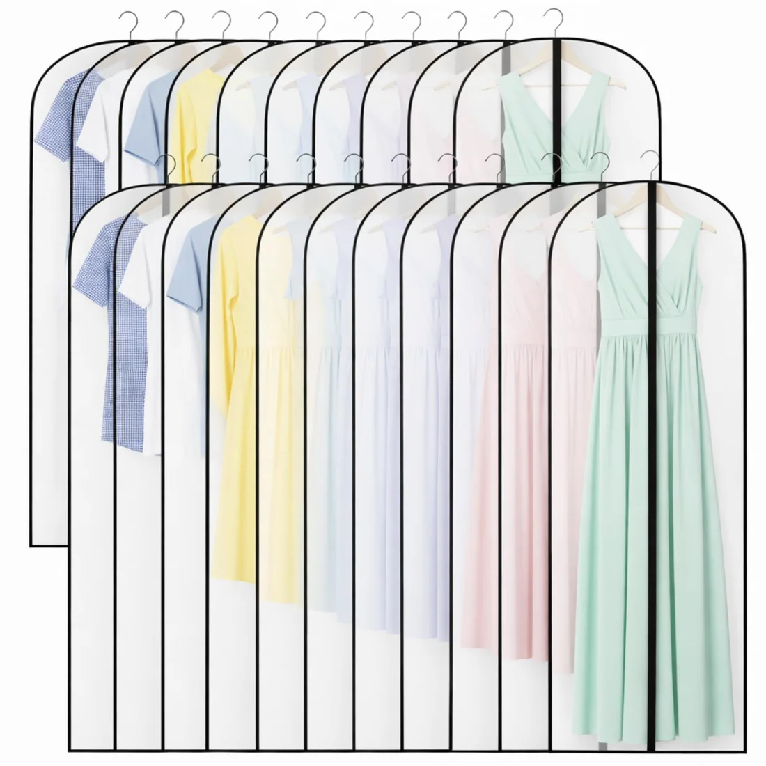 Amylove 60" Garment Bags for Dresses Gowns Storage
