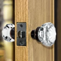 Amylove Glass Door Knobs Fluted Interior with Spindle, frame 2