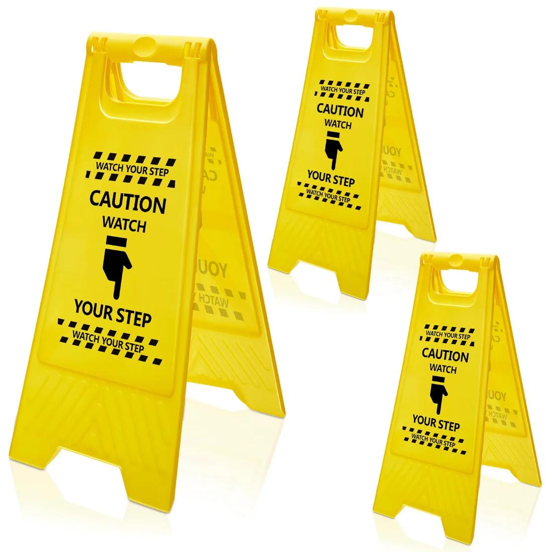 Amylove 24" Caution Watch Your Step Sign Bright Yellow Wet Floor Sign