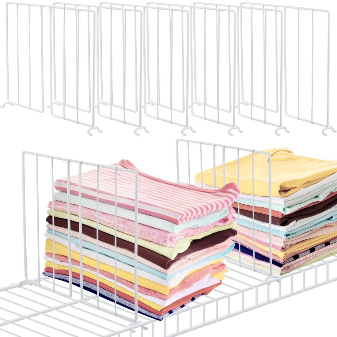 Amylove Wire Shelf Dividers for Closet Organization