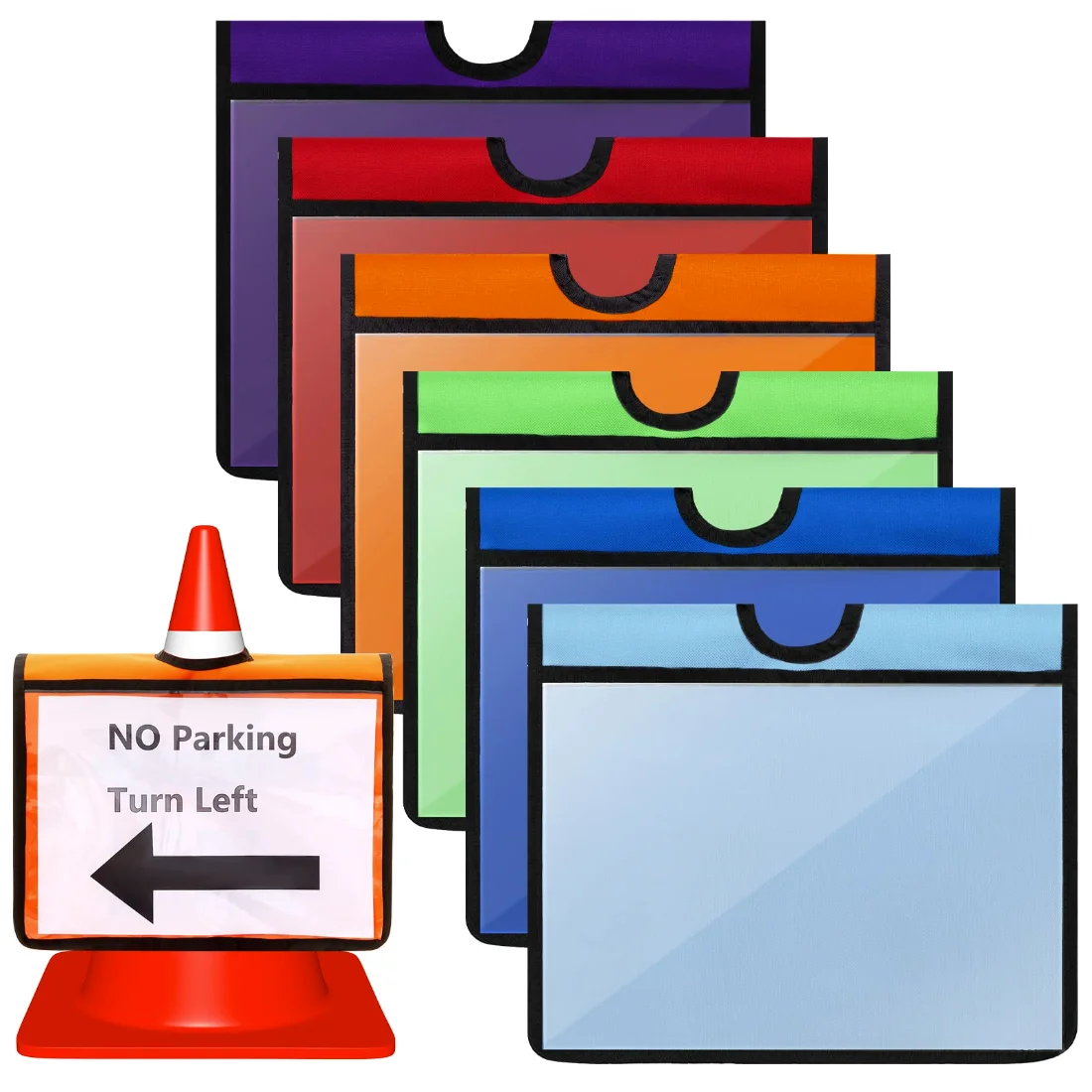 Amylove Set of 6 Traffic Cone Sleeve with Pockets