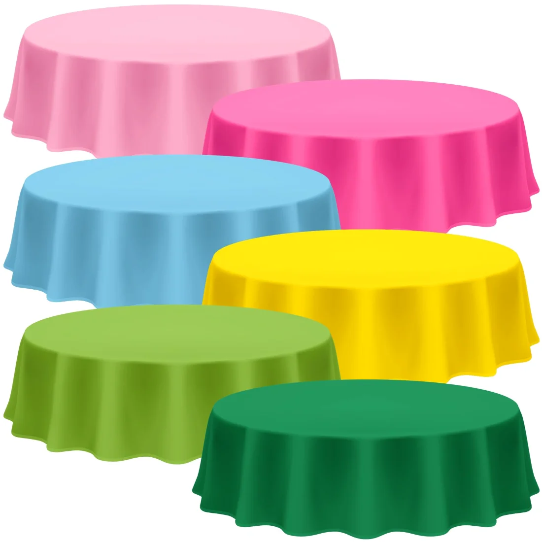 Amylove Hawaiian Plastic Tablecloths for Round Tables