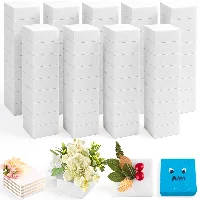Amylove Craft Foam Blocks 4x4x2 in Non Squishy Square White Flower, frame 1
