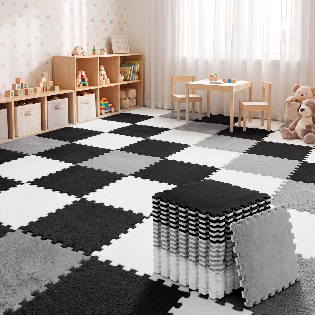 Amylove Plush Foam Interlocking Carpet Tiles