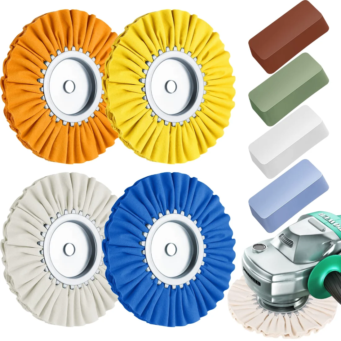 Amylove 8 Inch Airway Buffing Wheels Aluminum Wheel Polishing Kit in