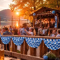 Amylove Oktoberfest Decoration Fabric Bunting 8.86 x 2.53 ft Bavarian, frame 3