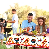 Amylove BBQ Party Decoration Hot Dog Picnic Picnic Tablecloth 86 x 51, frame 2