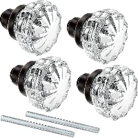 Amylove Glass Door Knobs Fluted Interior with Spindle, frame 1
