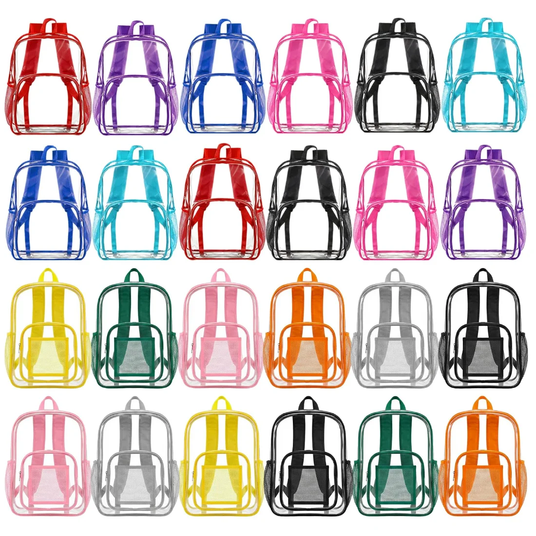 Amylove Multicolor 17 Inch Clear Bookbag Backpack