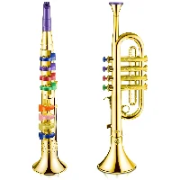 Amylove Set of 2 Toy Trumpet and Clarinet Toddlers Plastic, frame 1