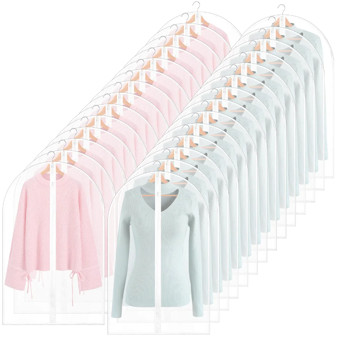 Amylove 24 x 32 Clear Garment Bags Full Zipper Suit Bags Lightweight