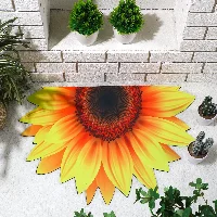 Amylove Sunflower Shape Bathroom Rug Non Slip Bath Mat Doormat, frame 4