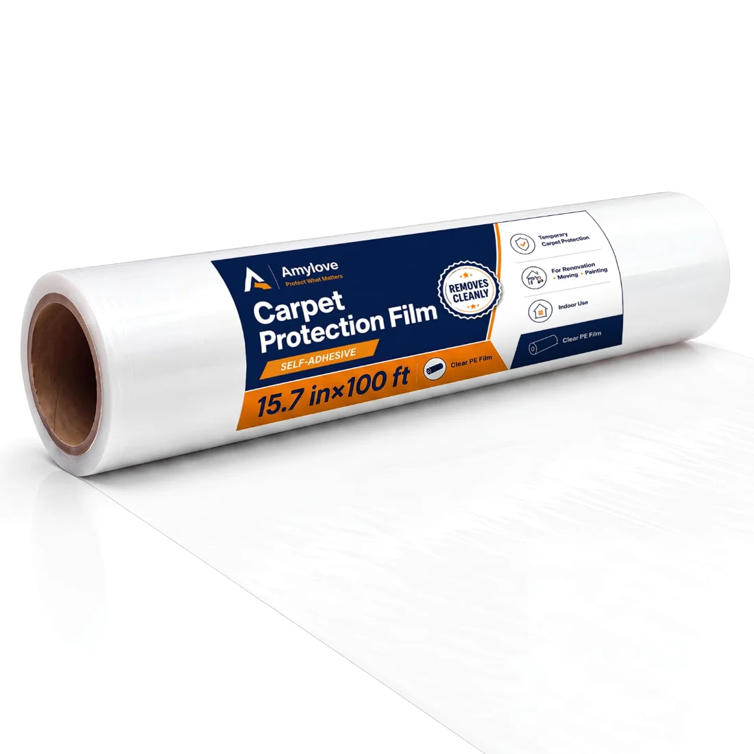 Amylove 15.7 Inch X 100 ft Carpet Plastic Protection Film