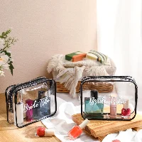 Amylove Bridesmaid Makeup Bag for Bridal Party Gifts Clear Makeup, frame 2