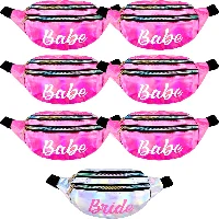 Amylove Fanny Pack Bachelorette Party Set Bride Babe Holographic, frame 1