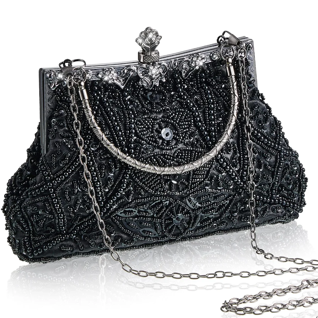 Amylove 1920s Accessories Vintage Beaded Clutch Evening Bag Formal