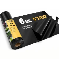 Amylove 6 Mil Black Plastic Sheeting 5x100 FT Heavy Duty Polyethylene, frame 1