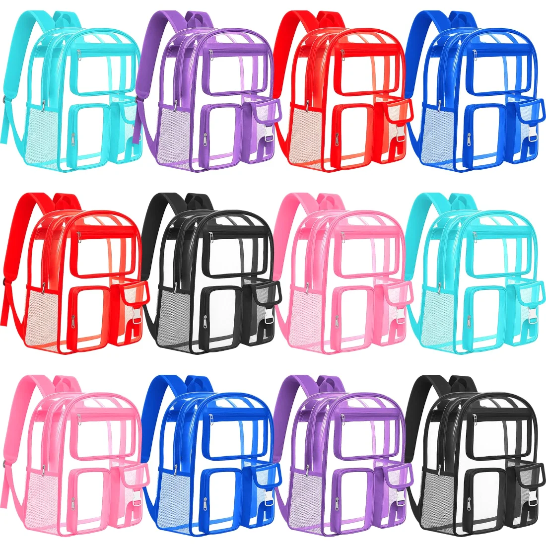 Amylove 17 Inch Clear Backpacks, 12 pcs