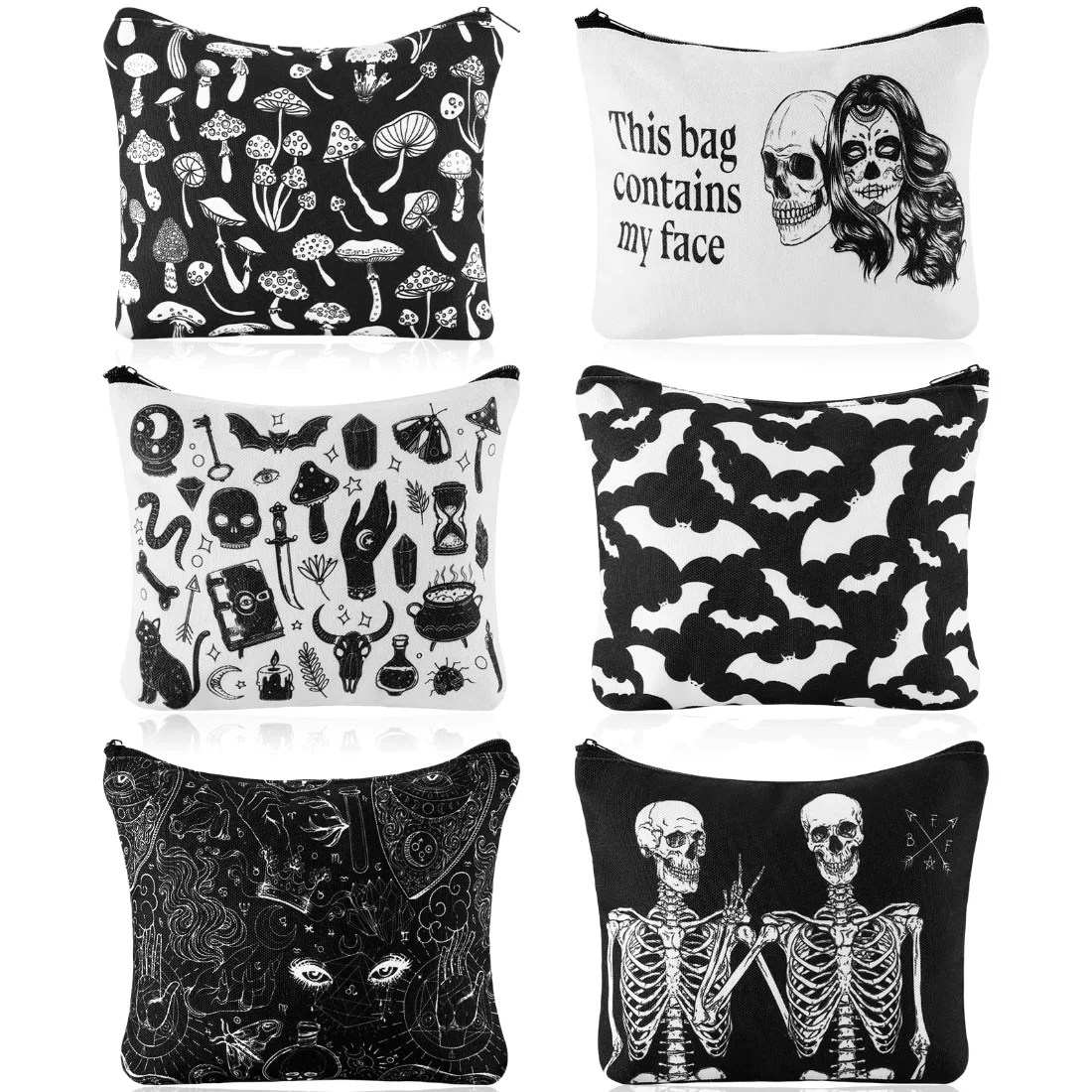 Amylove Gothic Makeup Bag Halloween Goth Purse Gift
