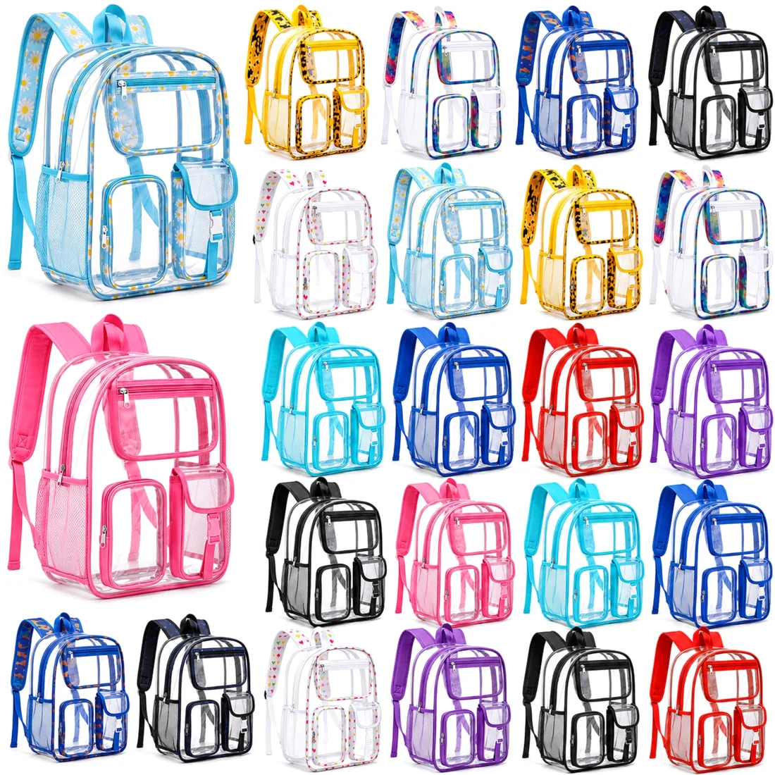 Amylove 17 Inch Clear Backpacks, 24 pcs