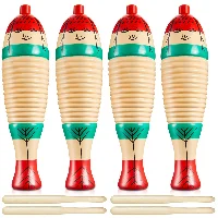 Amylove Christmas Fish Shaped Guiro Instrument 8.3 Inch with Sticks, frame 1