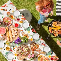 Amylove BBQ Party Decoration Hot Dog Picnic Picnic Tablecloth 86 x 51, frame 3