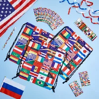 Amylove 36 Pcs International Flag Party Favors Includes 12, frame 2