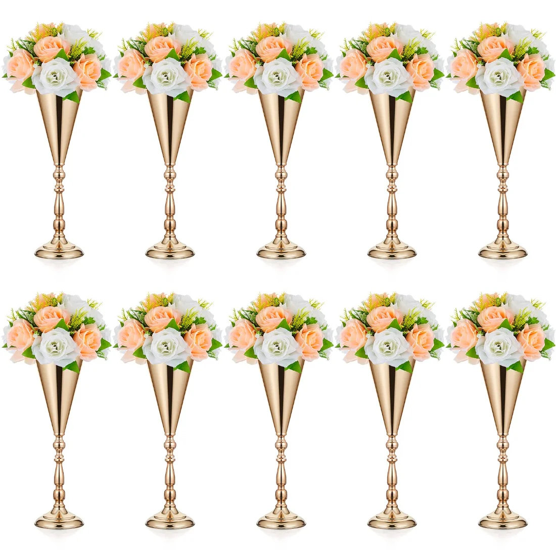 Amylove Gold Wedding Centerpieces 16.5 Inch Classic Vase Stand