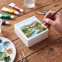Amylove Craft Foam Blocks 4x4x2 in Non Squishy Square White Flower, frame 2